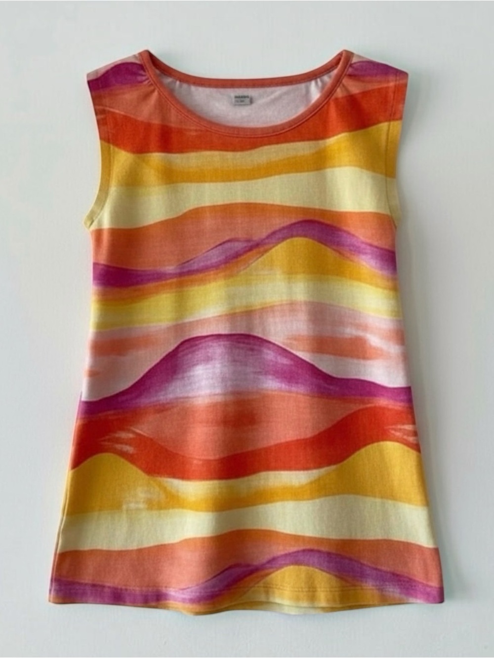 Tea Collection Girls Sunset Stripe Cotton Shift Dress Size 4 Orange Pink Yellow
